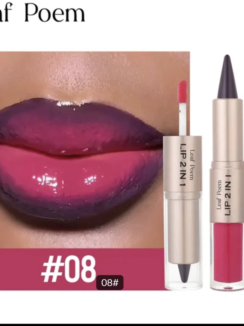 Lip 2 in 1 Liquid Lipstick & Liner - Shade 08 Pink Purple